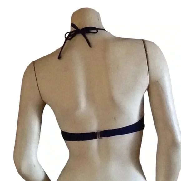 Victoria's Secret CRYSTAL BROOCH Bikini Top NAVY BLUE Bling Flower Accent medium - Picture 6 of 8